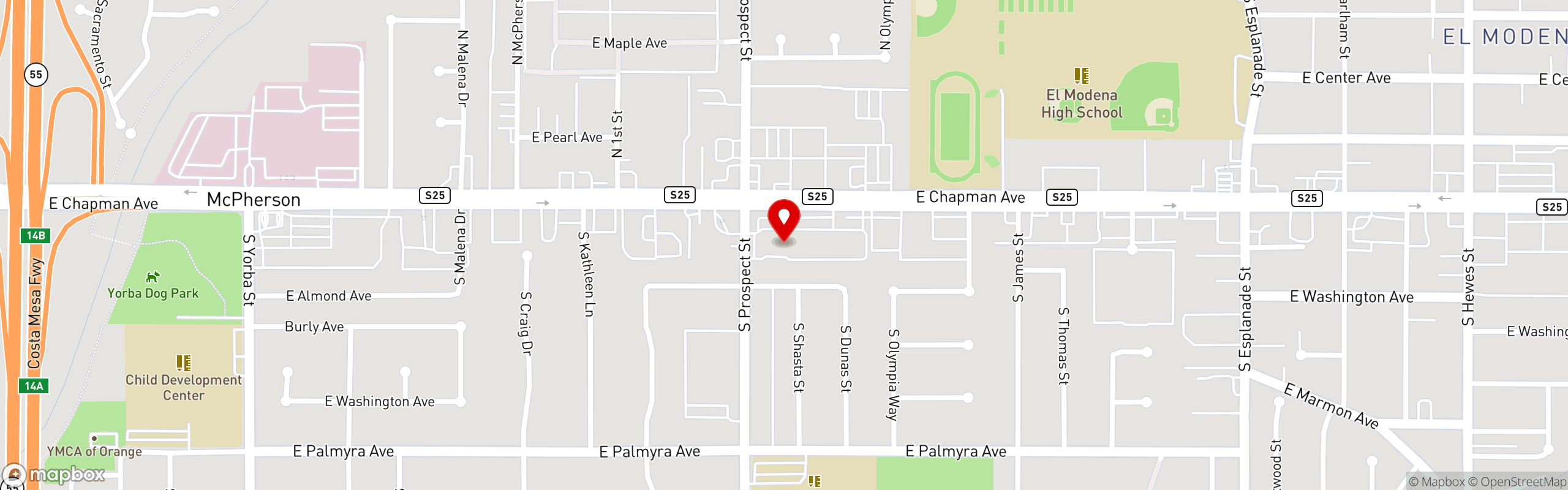 Street map pinning The Original Pancake House in Original Pancake House