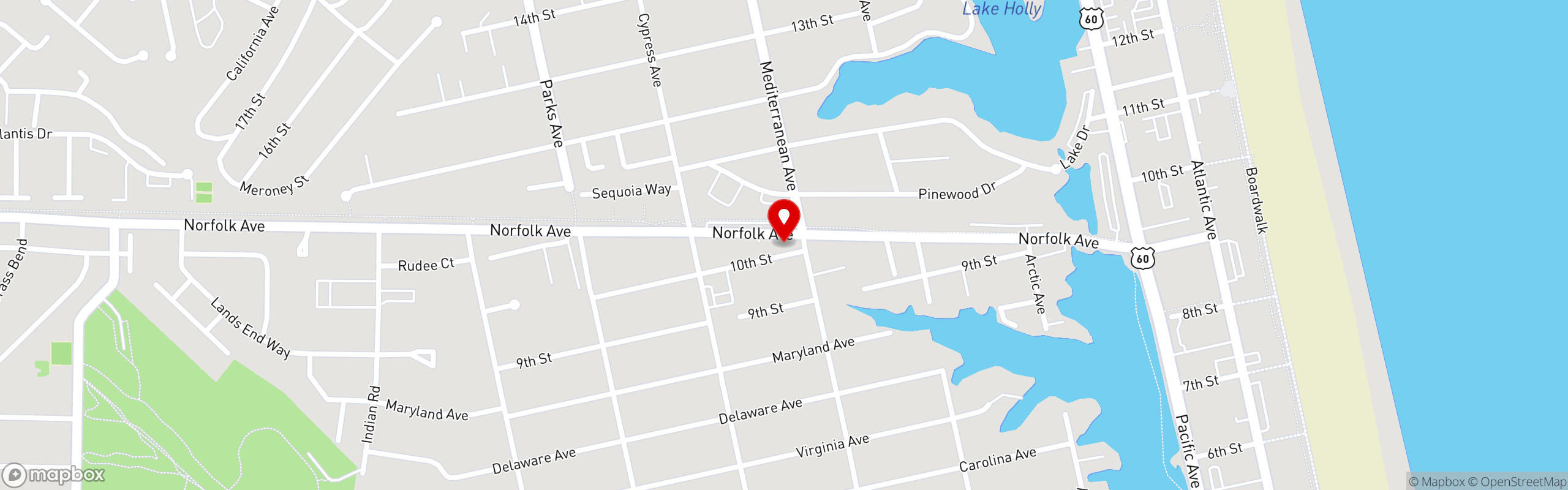 Street map pinning Tads Deli in Tads Deli