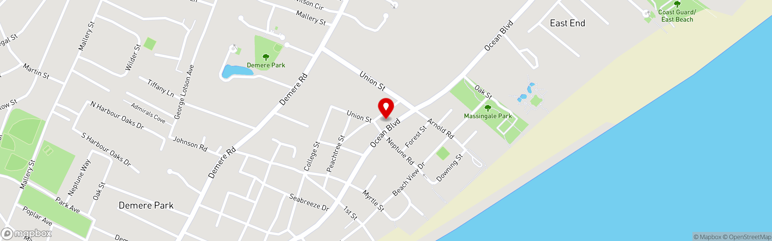 Street map pinning The Crab Trap in The Crab Trap
