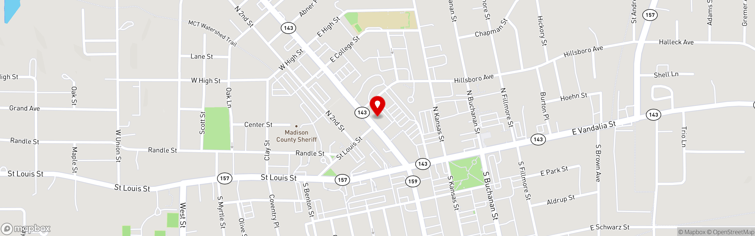 Street map pinning North Main Diner in North Main Diner