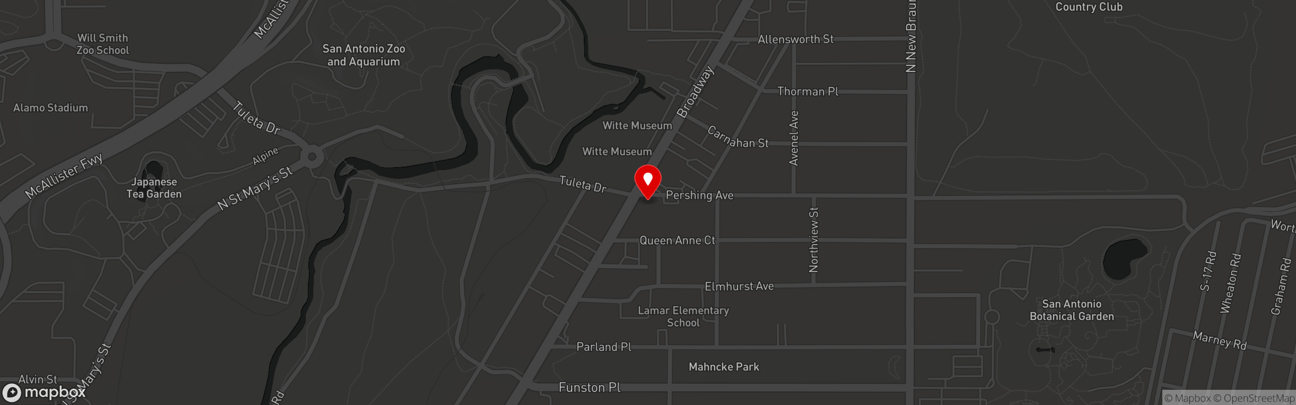 Street map pinning Smoke Shack BBQ in Smoke Shack BBQ