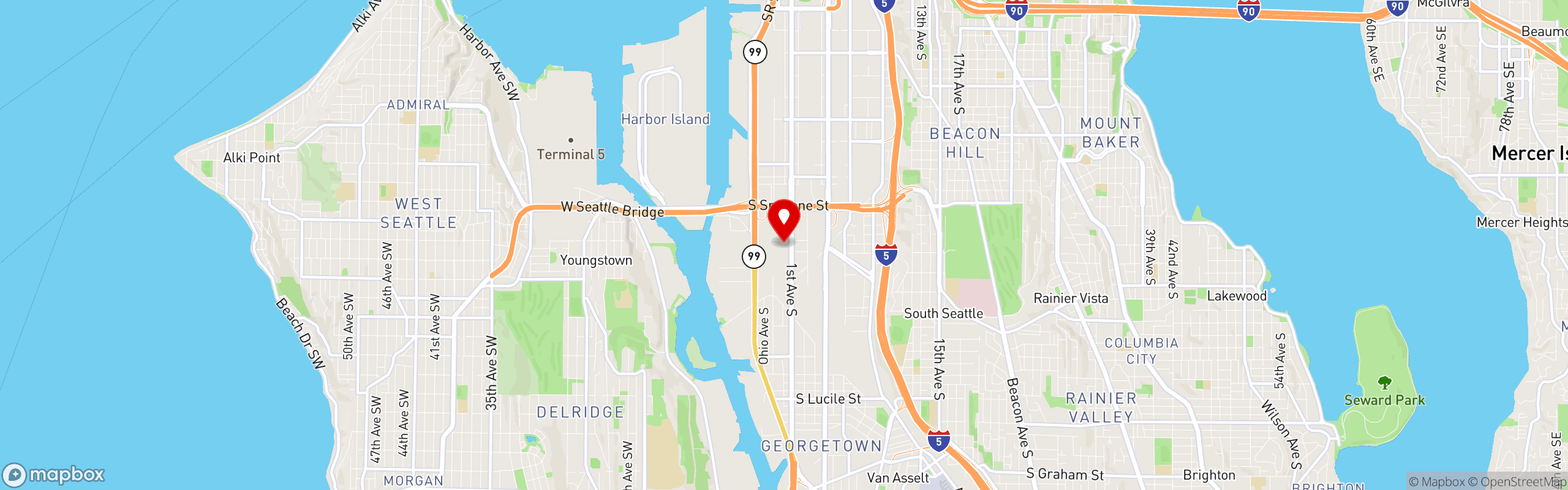 Street map pinning Nine Pies Pizzeria in Nine Pies Pizzeria