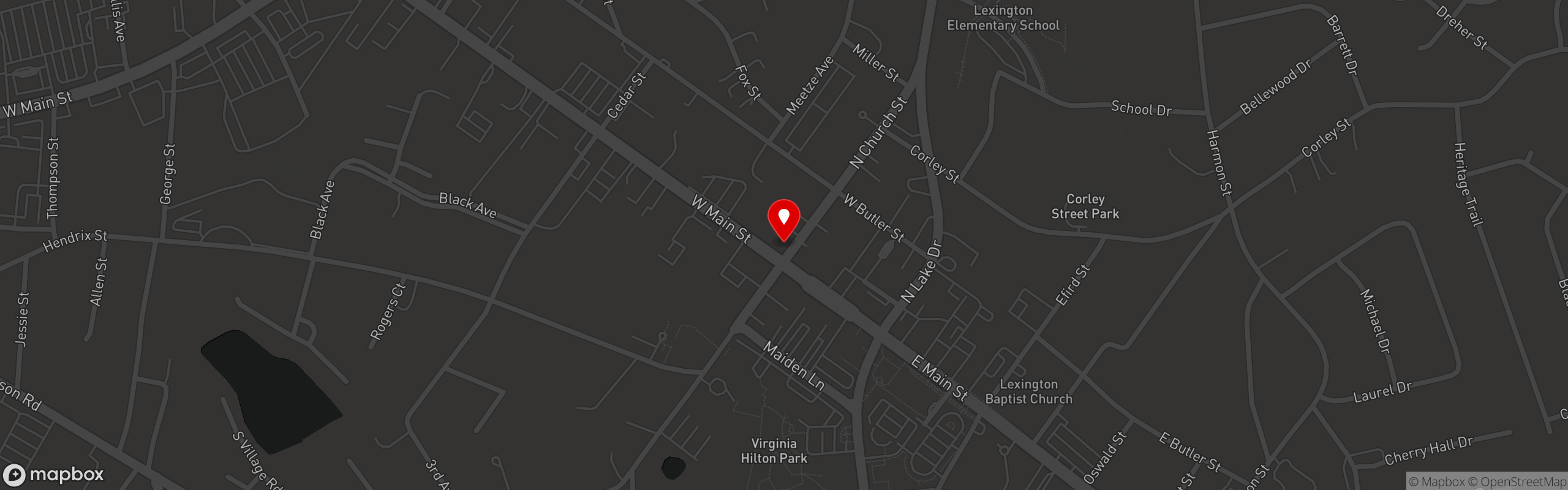 Street map pinning Voodoo Brewing Co. - Lexington, SC in Voodoo Brewing Co.