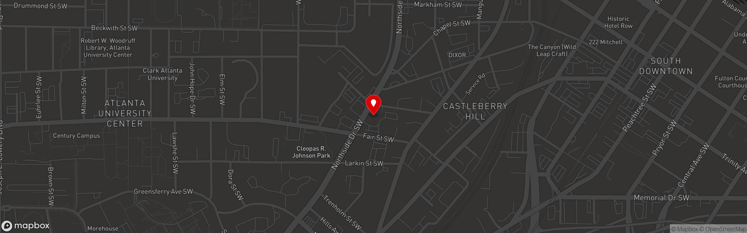 Street map pinning Paschal's in Paschal's