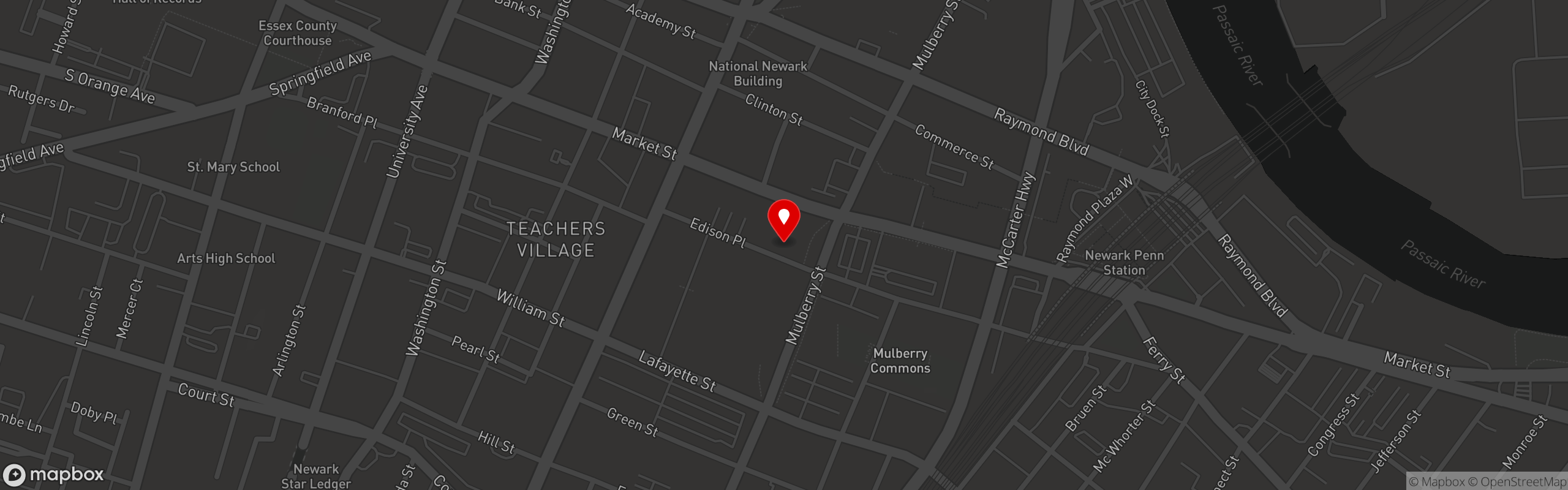 Street map pinning American Whiskey Newark in American Whiskey Newark