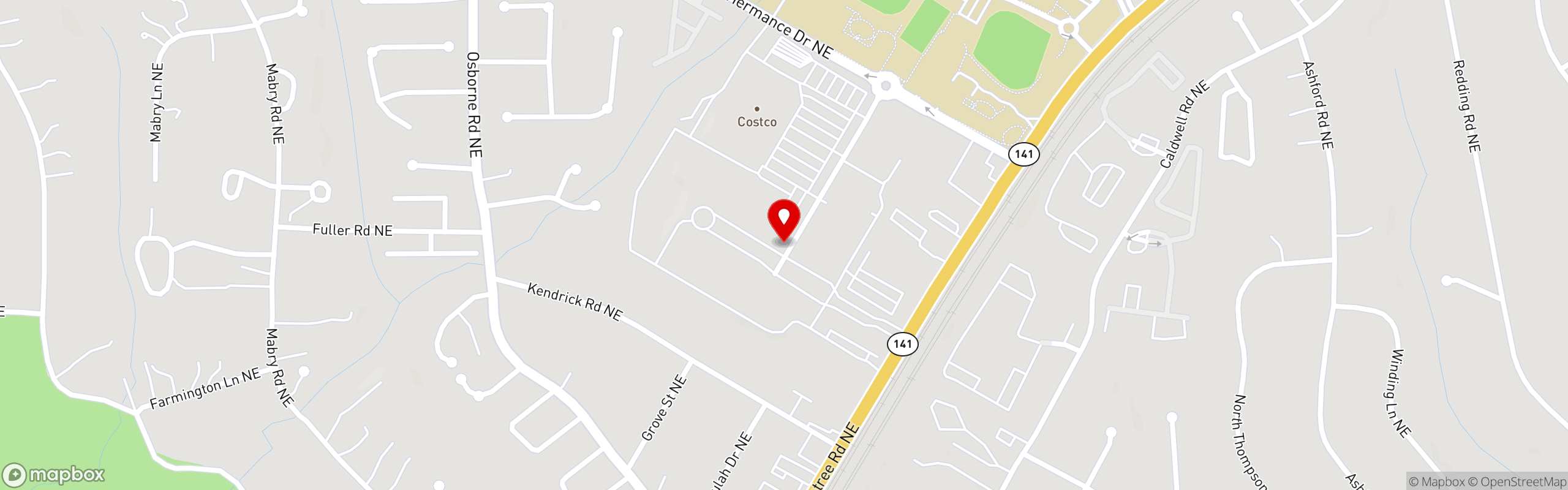 Street map pinning HOBNOB Neighborhood Tavern in Brookhaven
