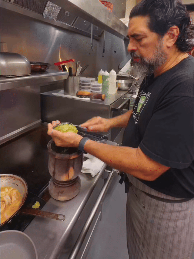 Chef Hector Santiago Cooking