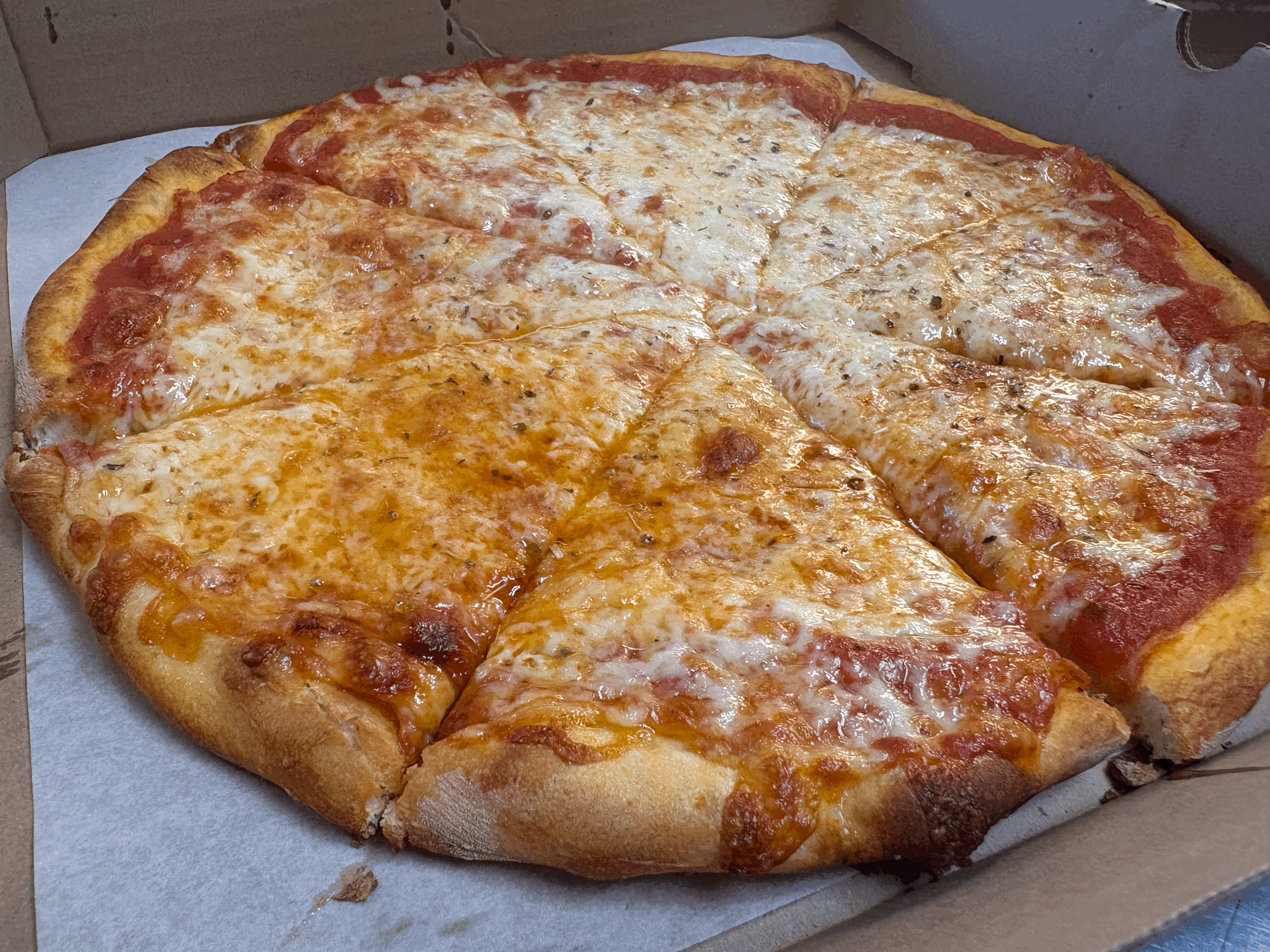 NY Thin Crust Pies 12" & 16" classic New Yorkโstyle pizza made fresh.