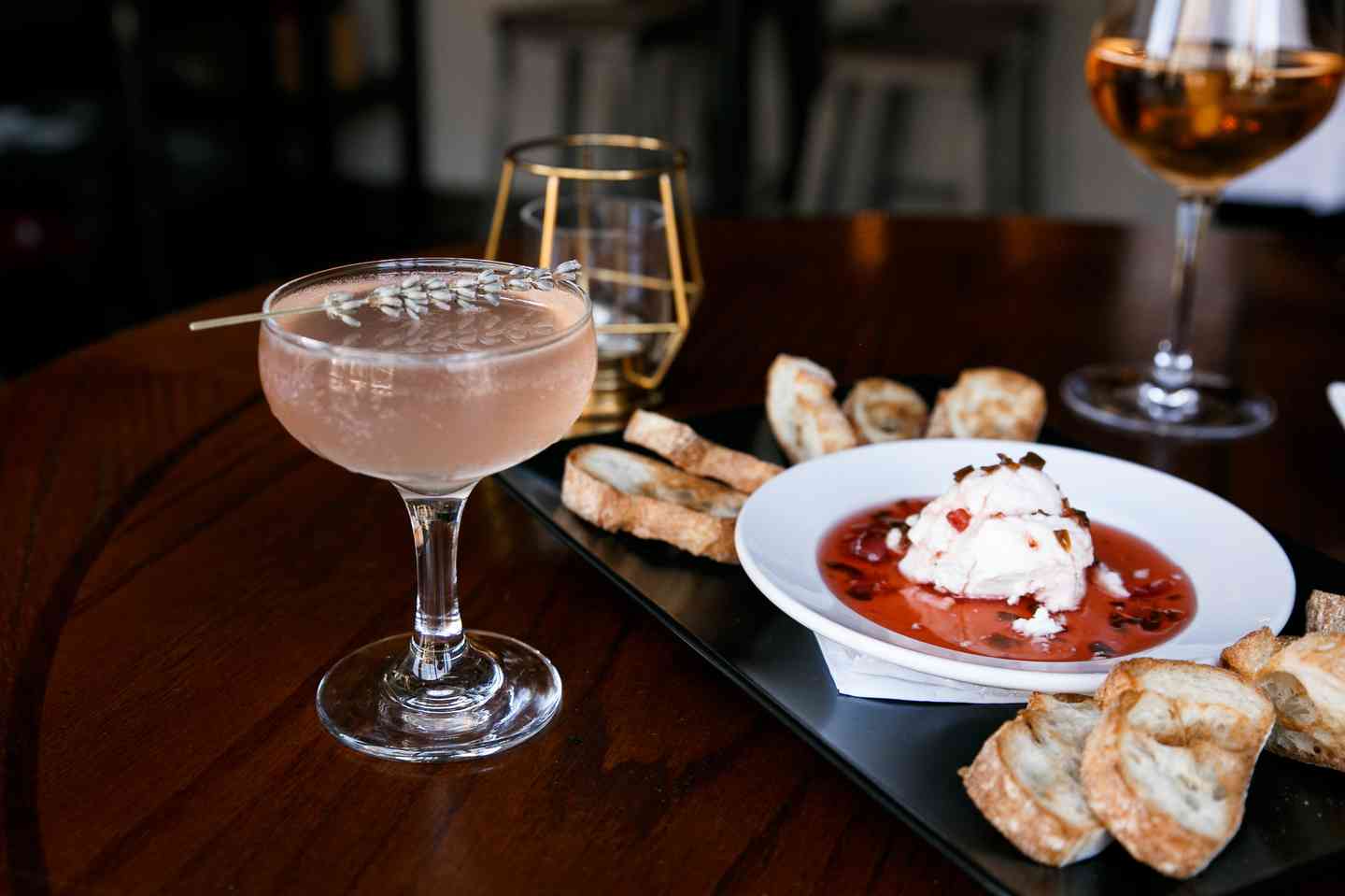 cocktail and appetizer