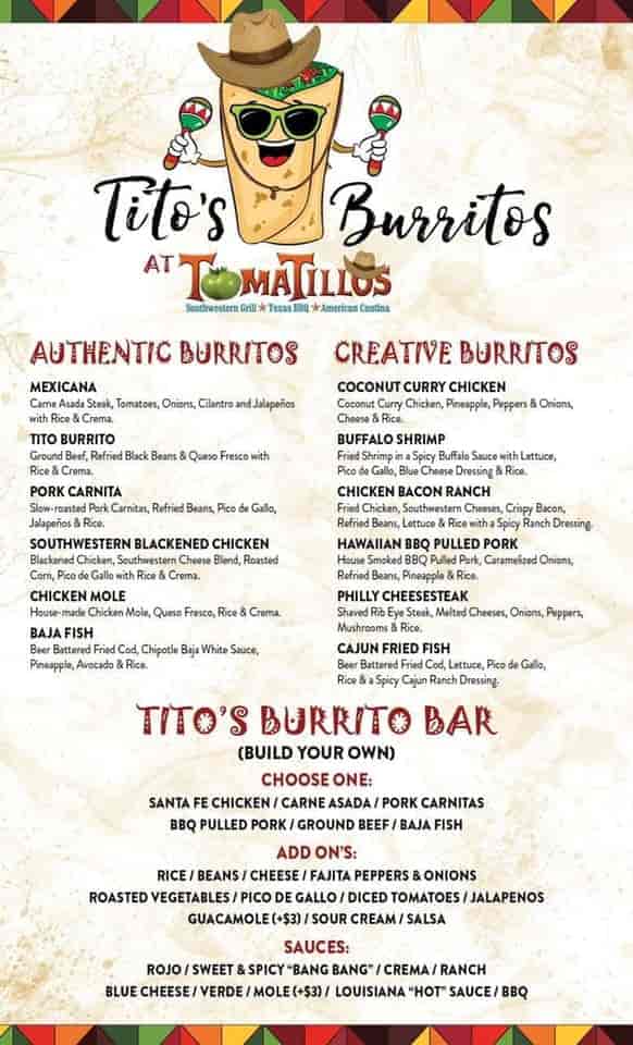 Crispy Baja Fish Tacos Lunch Tomatillos Southwest Grill and Tequila