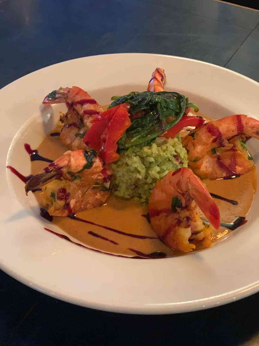 Camarones en Mole de Mango