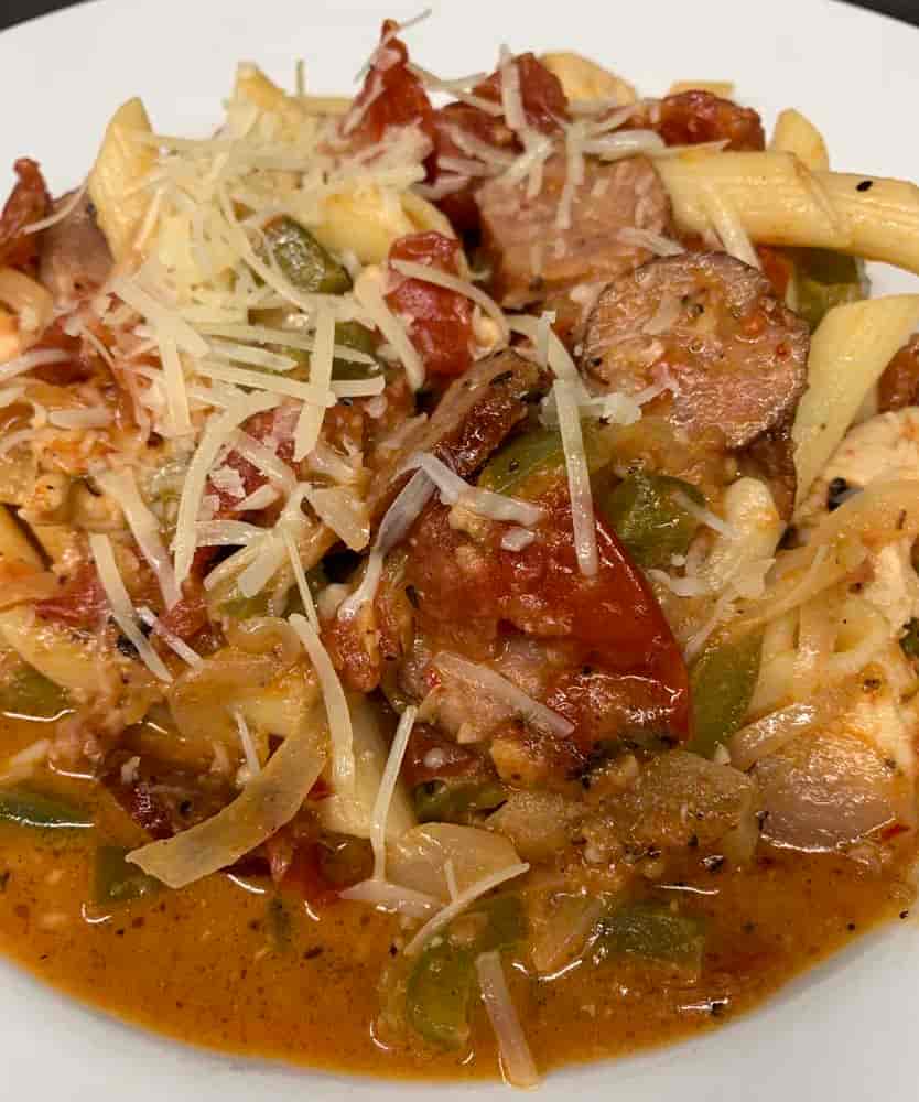Spicy Chicken & Sausage Creole Pasta