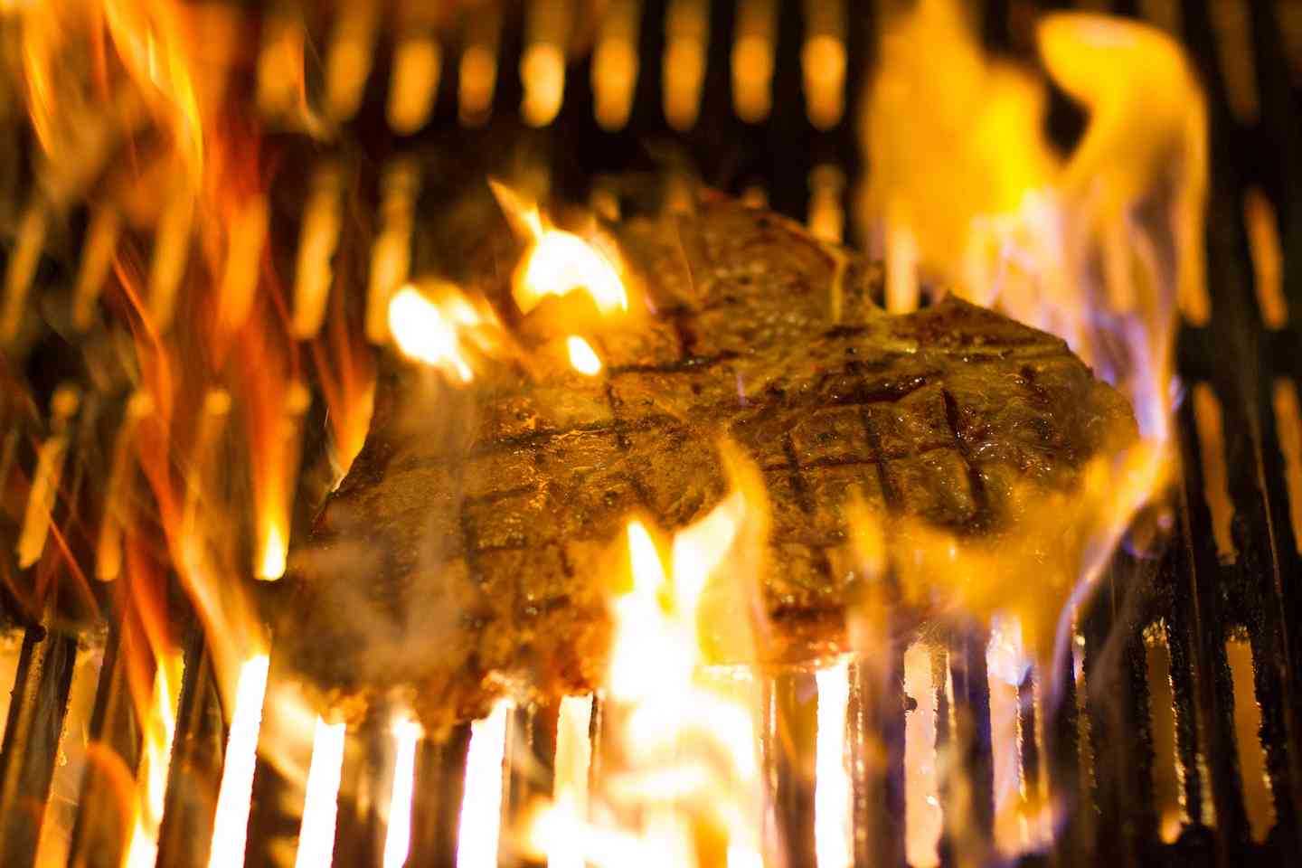 steak on grill
