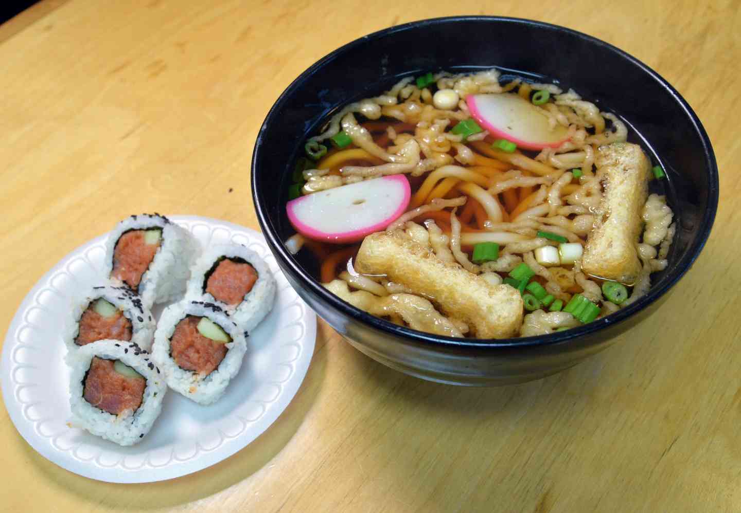 Udon & Spicy Tuna Roll Menu Jinza Teriyaki Japanese Restaurant in