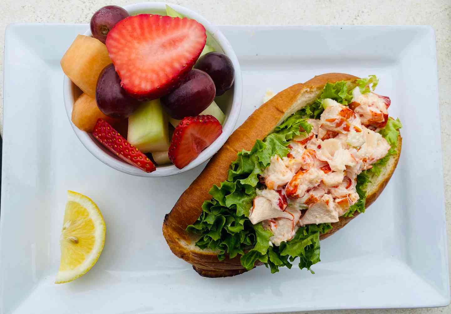 Cold Lobster Roll Lunch Menu Fresco's Waterfront Bistro Seafood