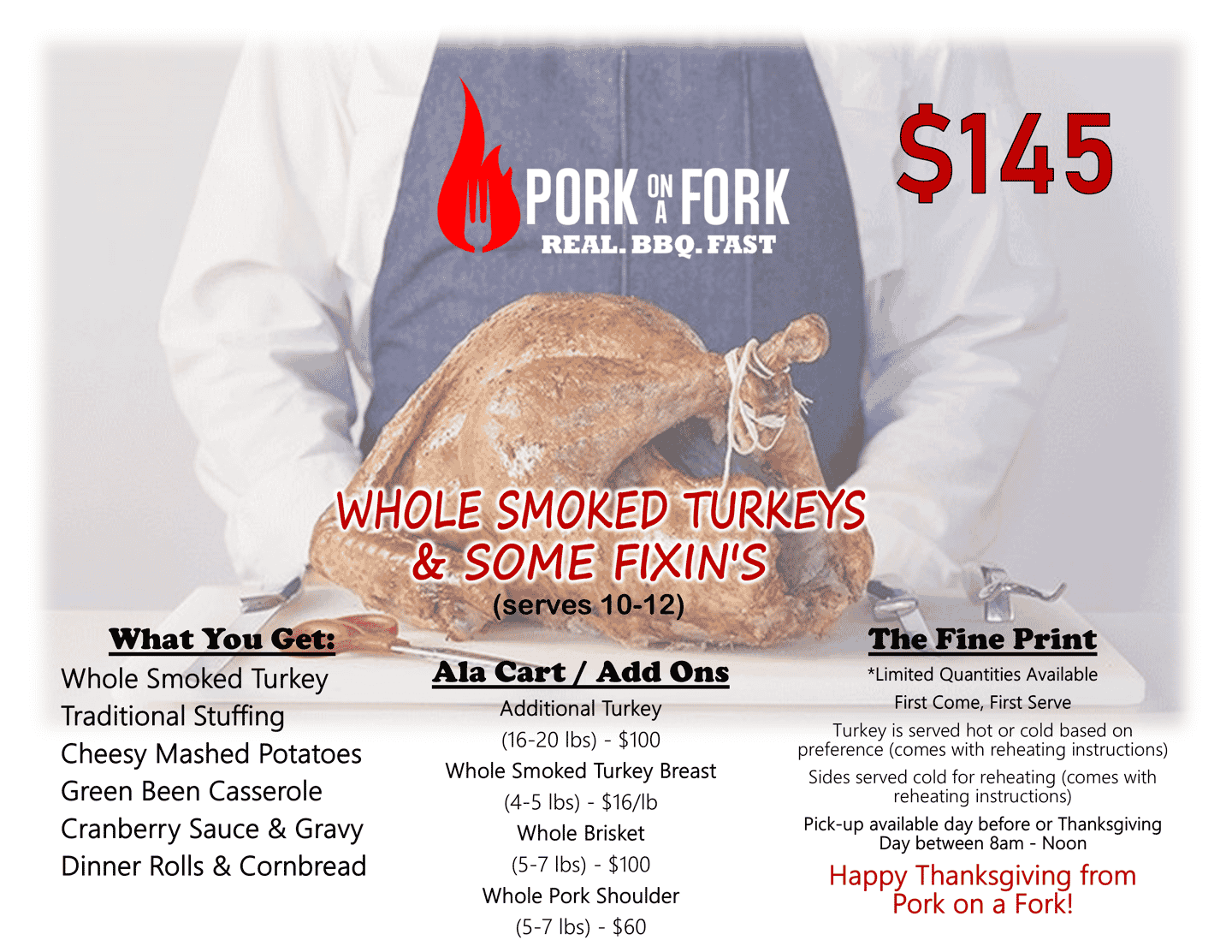 Whole Smoked Turkey Meal