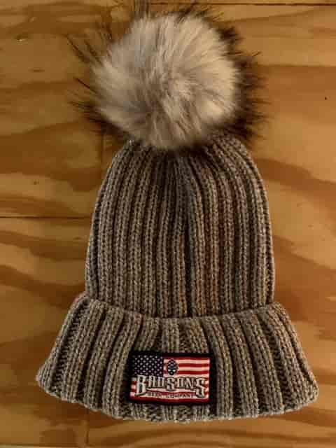 Americana Logo Grey Winter Pom Hat