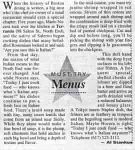 menu