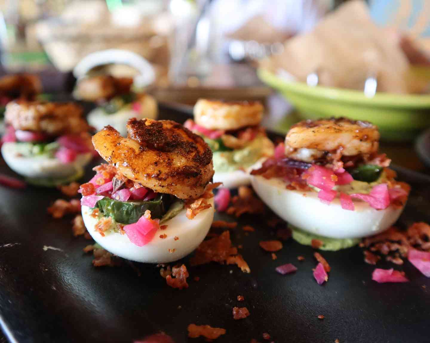 Deviled eggs with shrimp