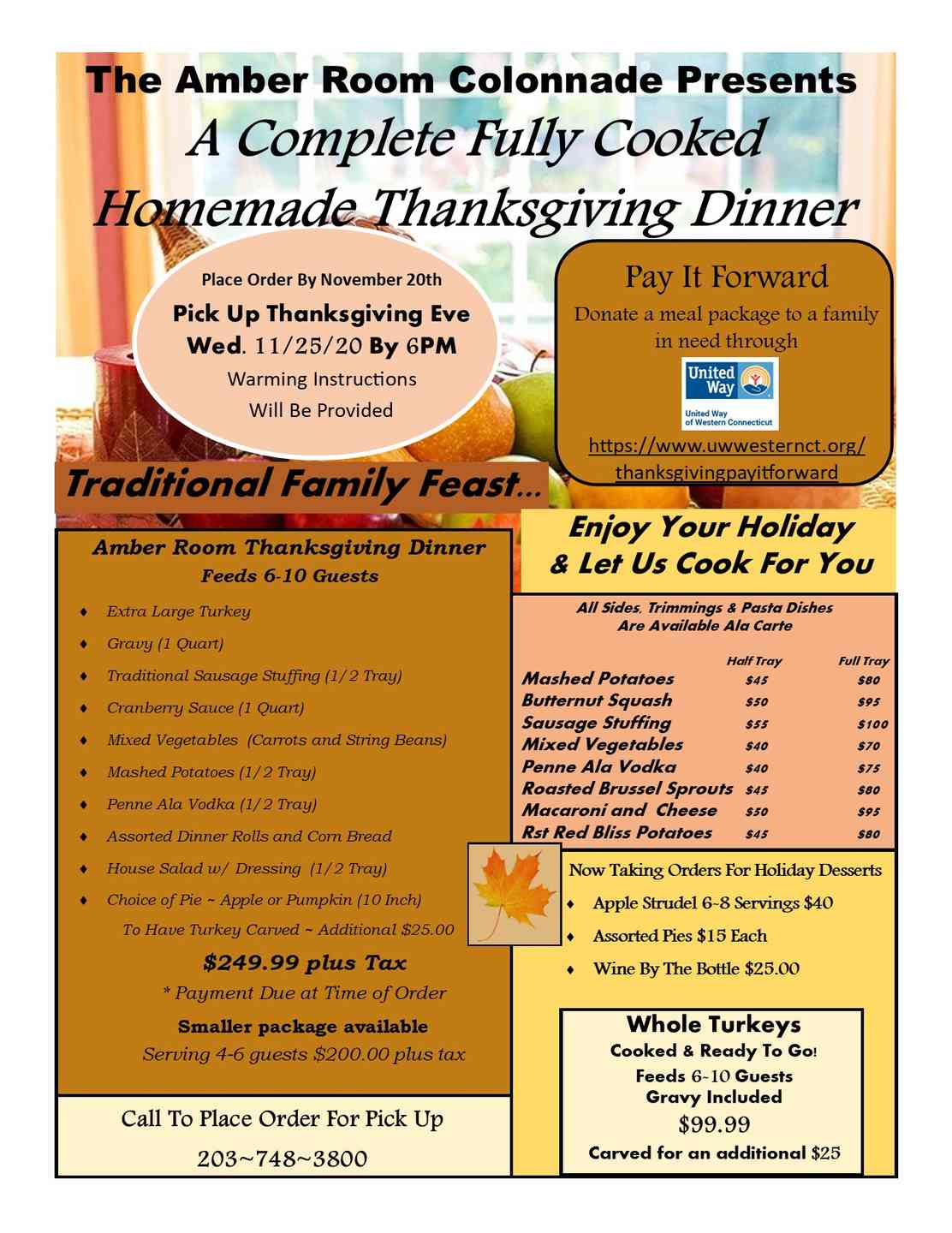 Thanksgiving menu