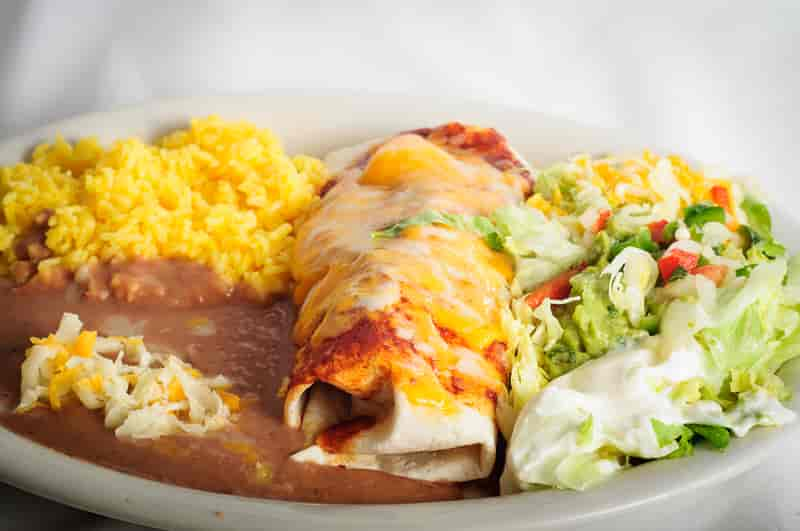 Giant Burrito Plate - Takeout Dinner Menu - Latinos Y Mas - Mexican ...