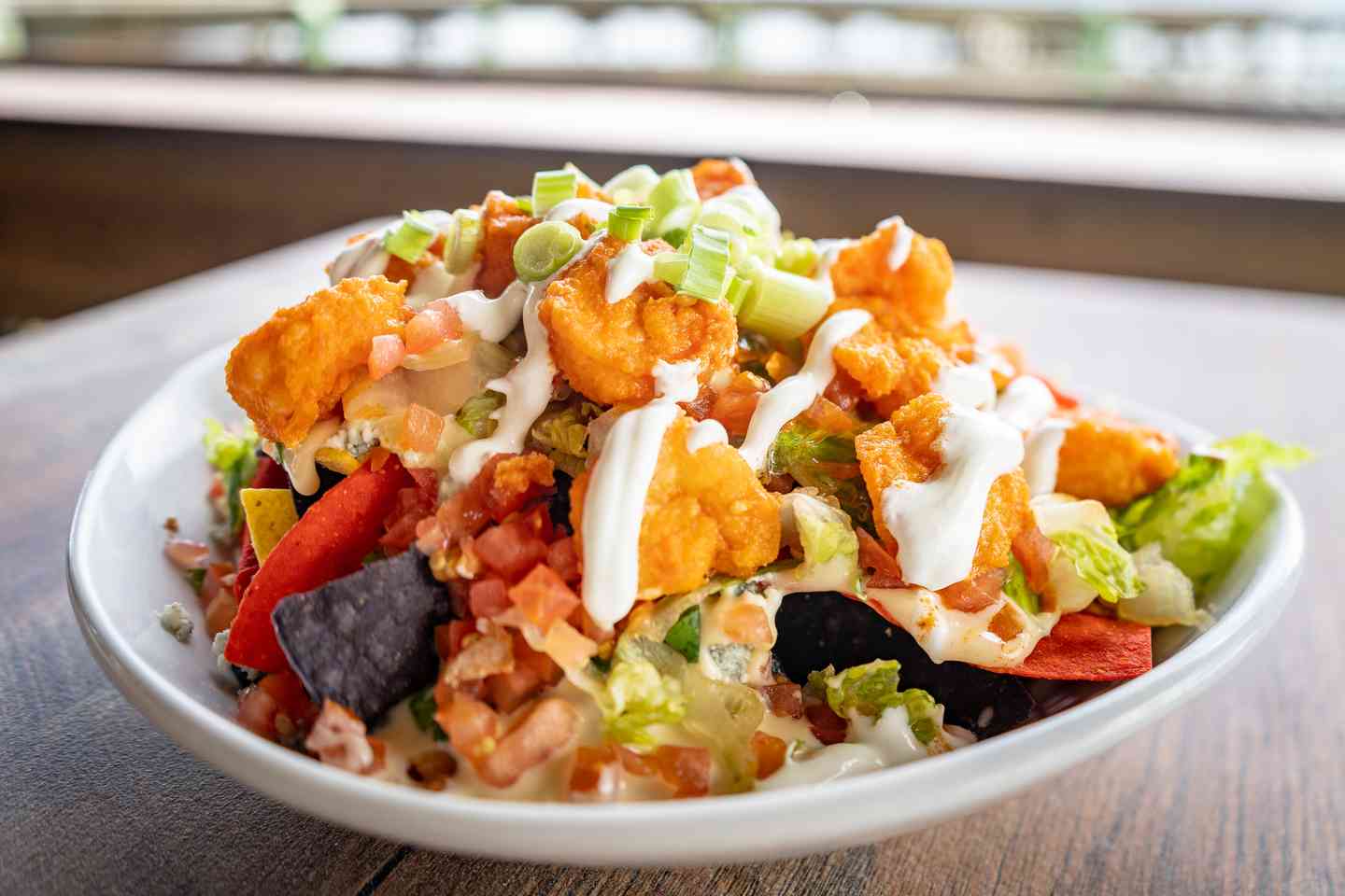 Buffalo Shrimp Nachos