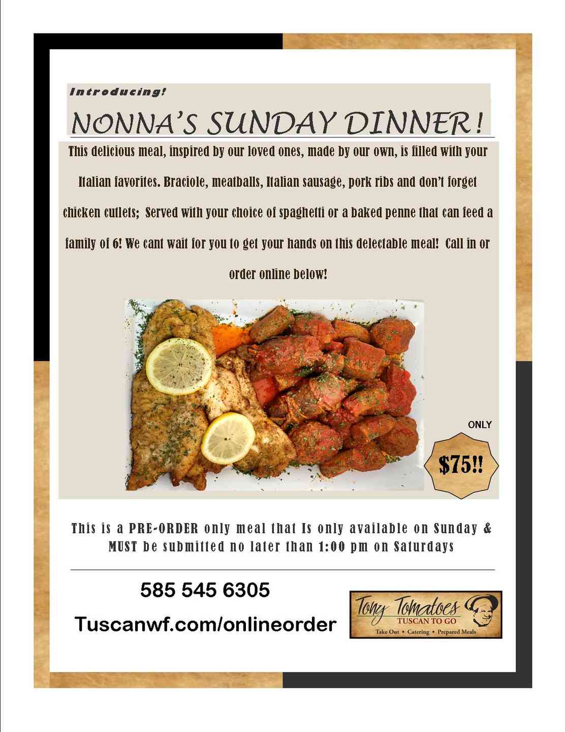 Nonnas Sunday Meal