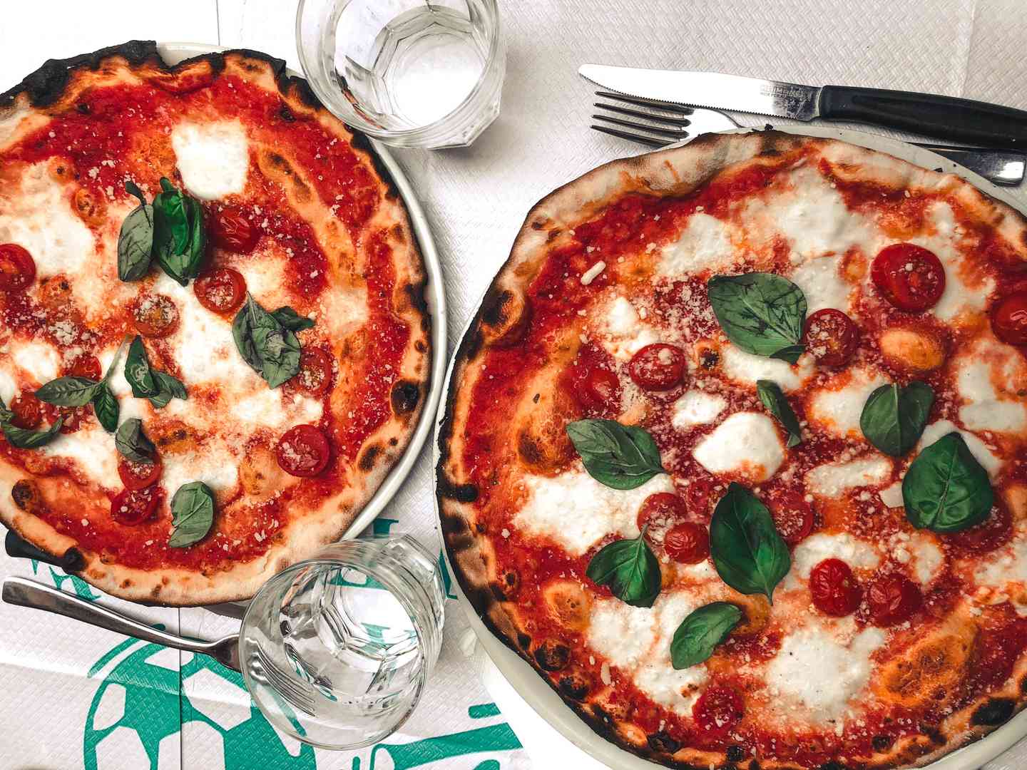 two pizzas