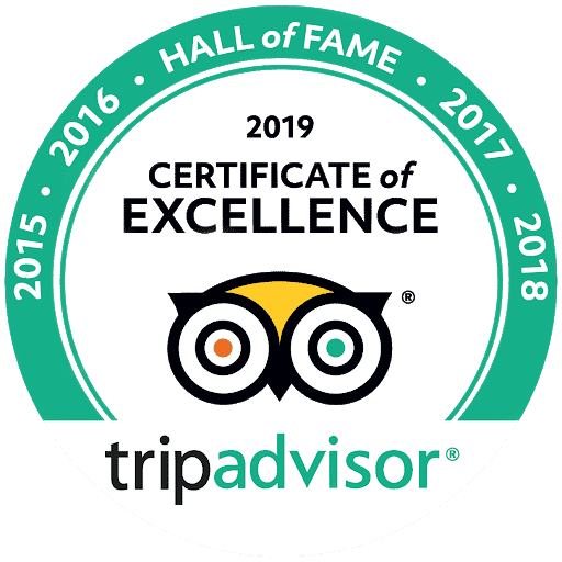 Trip Advisor Certificate of Excellence Hall of Fame