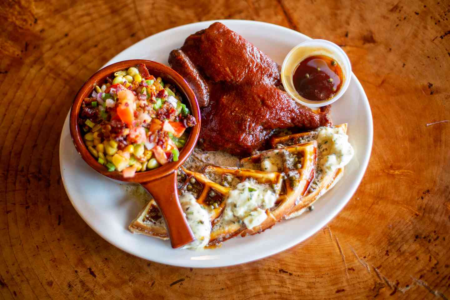 ¼ BBQ Apple Wood Smoked Chicken & Waffle