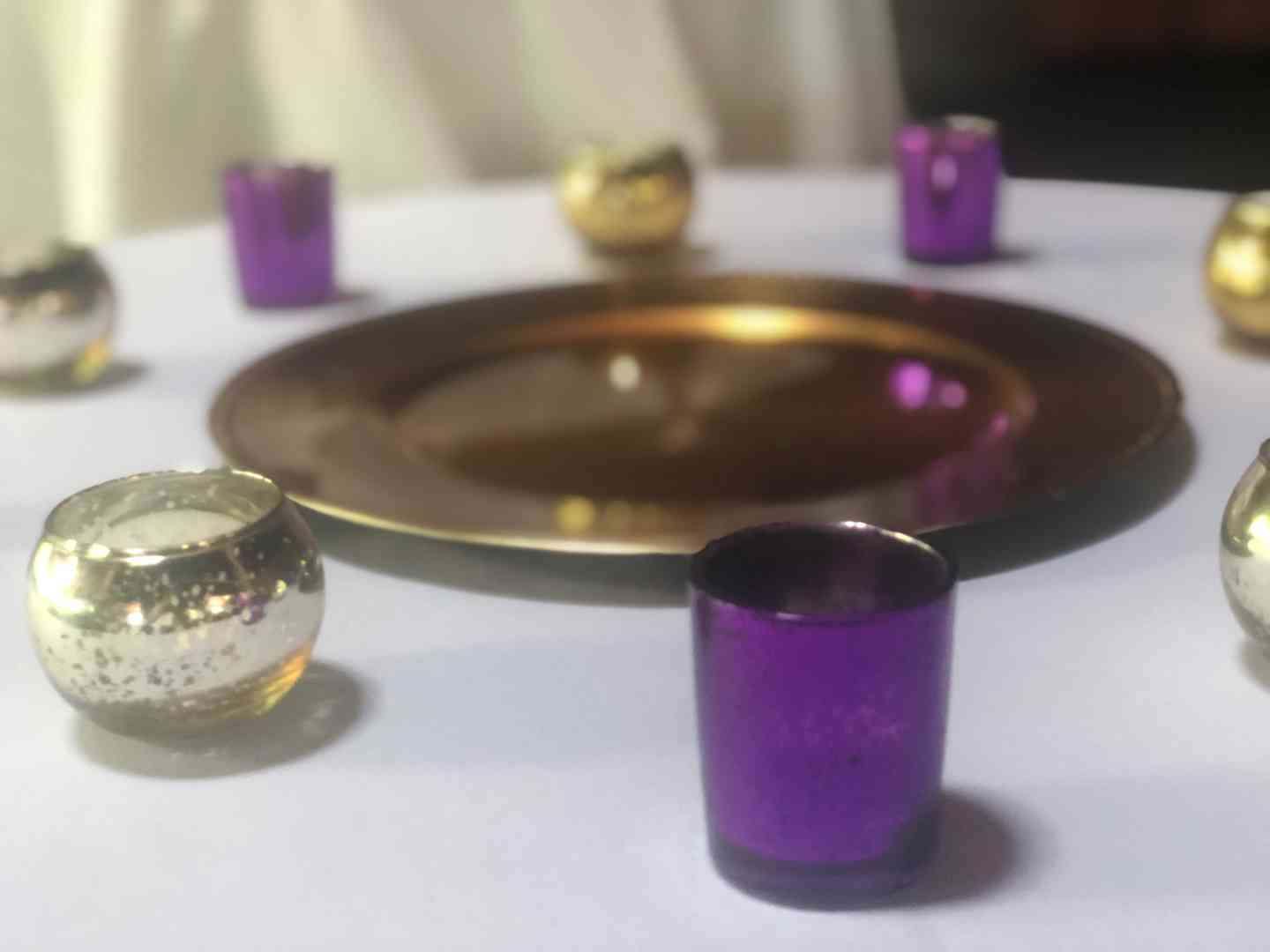 charger and candles