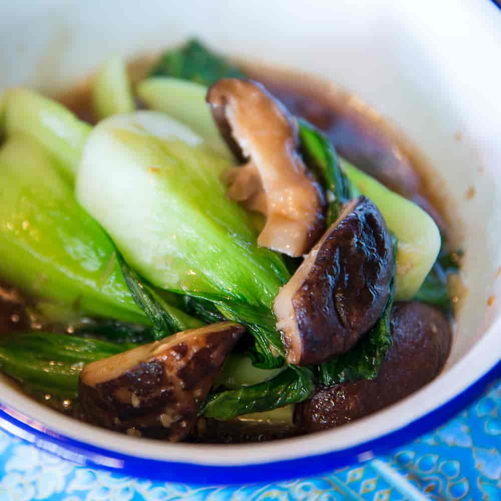 Baby Bok Choy and Shiitake Mushrooms