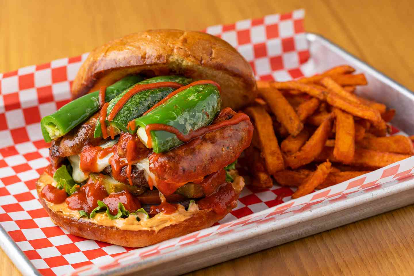XX Hot Flamin Cow Burger
