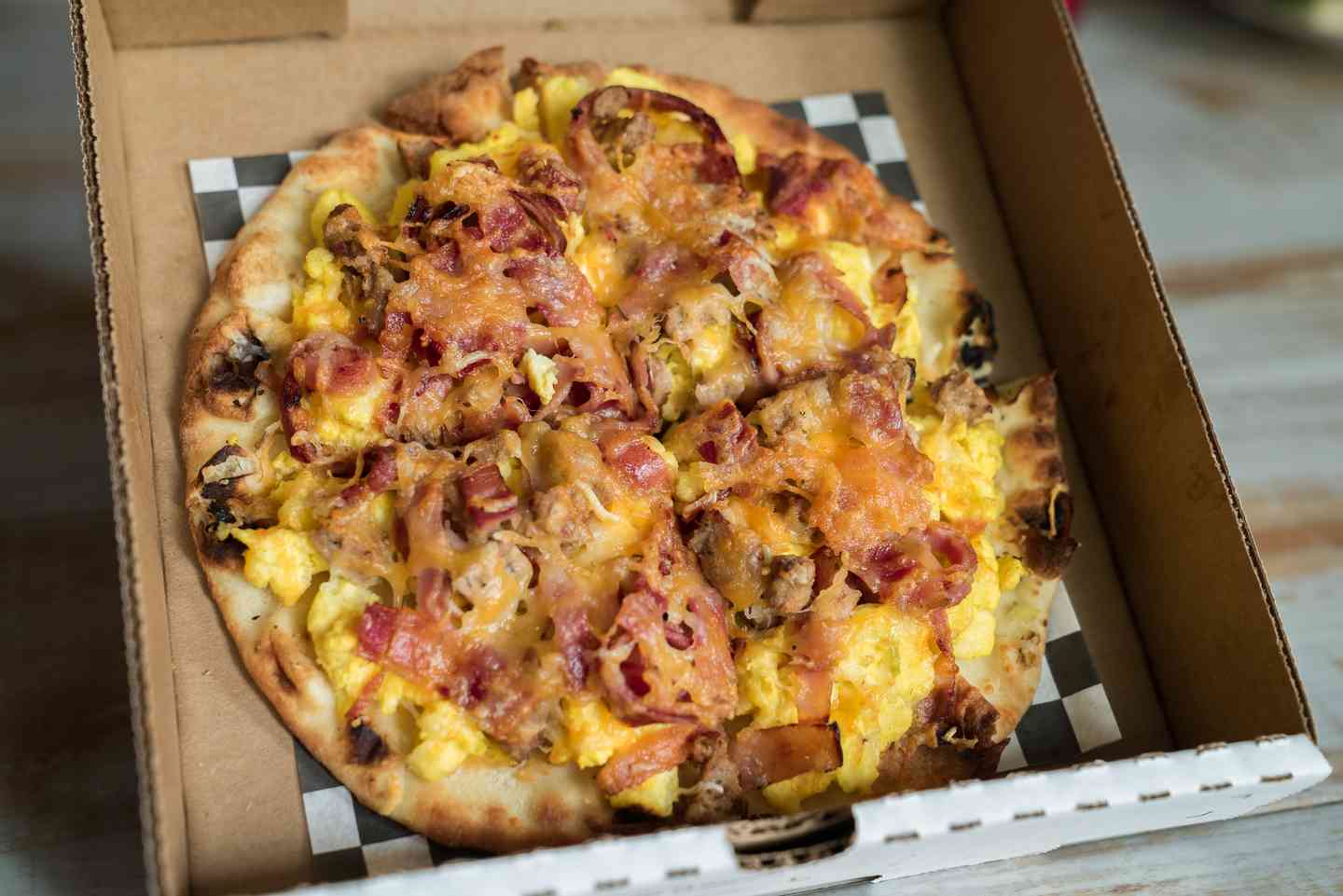 10" Fresh pizza dough Meat Lovers Breakfast Pizza