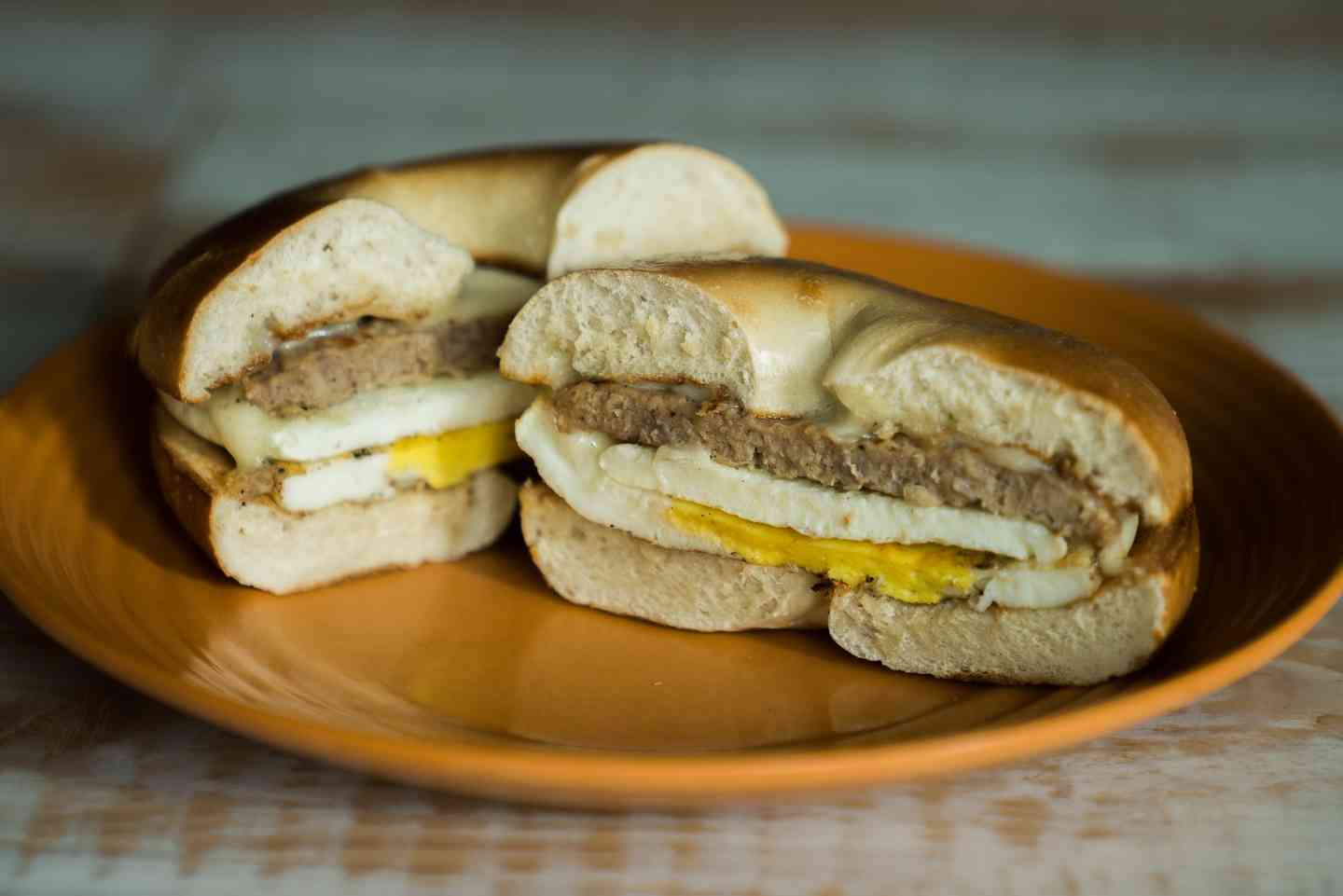 Egg and Cheese Breakfast Sandwich with Meat