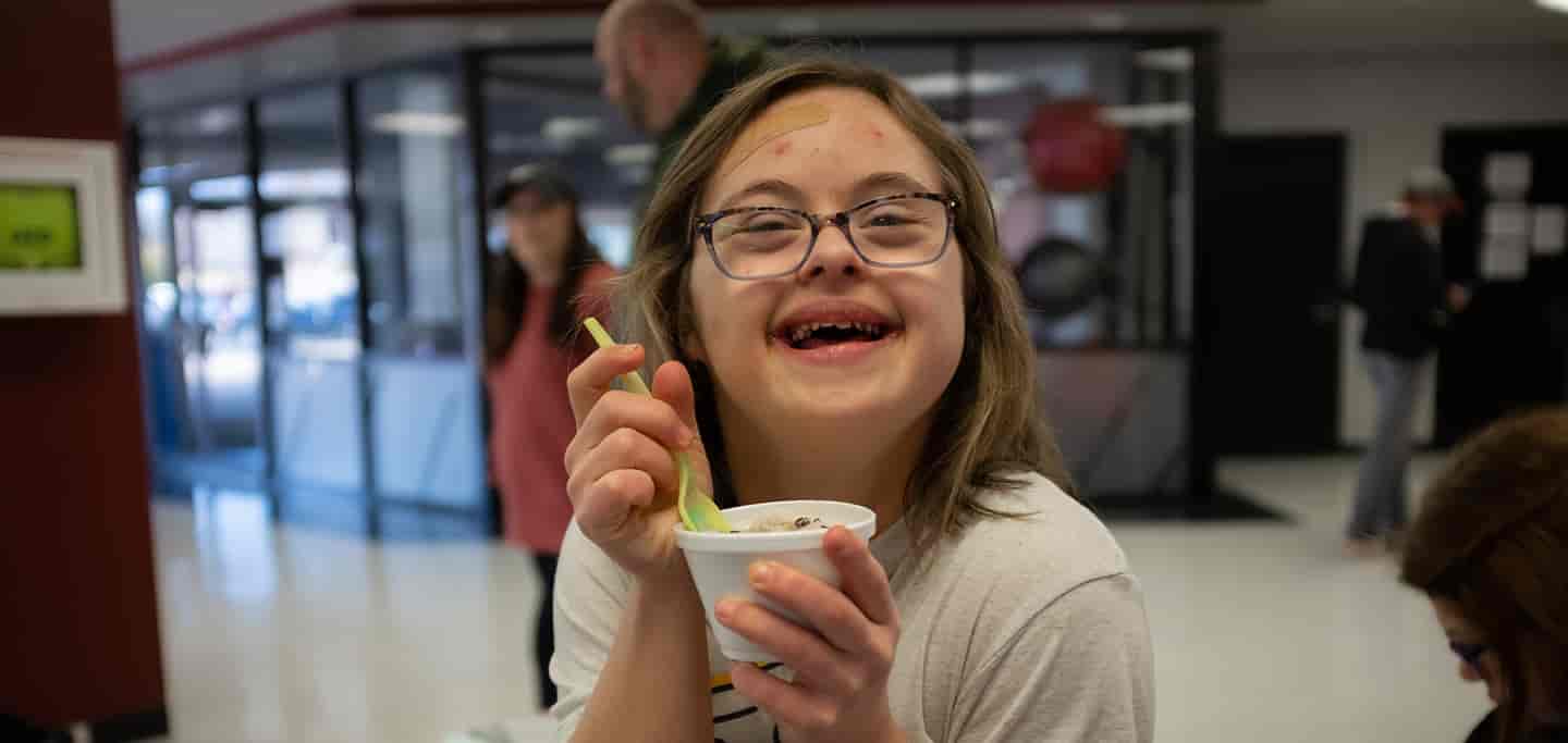 Young lady enjoying a sweet treat