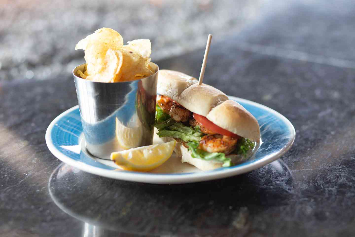 Blackened Grilled Shrimp Po Boy