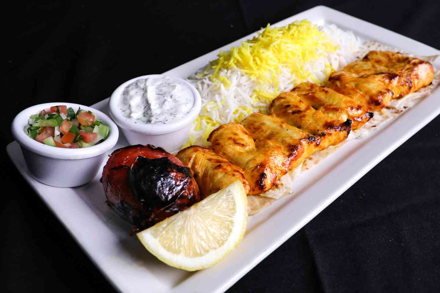 Chicken Breast Kabob Plate Dinner Port Restaurant and Bar