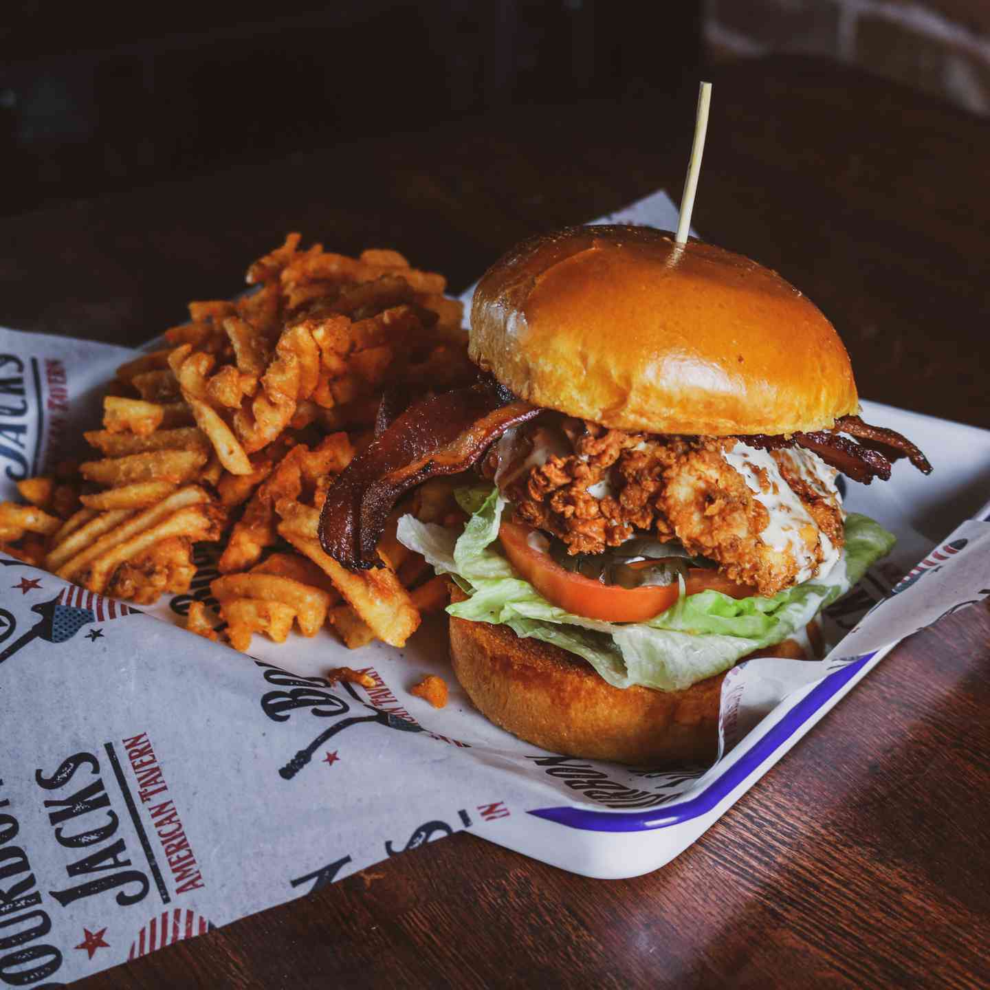 Fried Chicken, Bacon & Ranch Sandwich