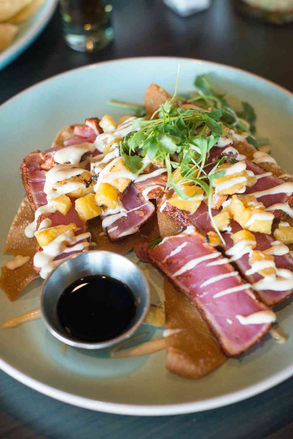 Blackened Seared Ahi Wontons