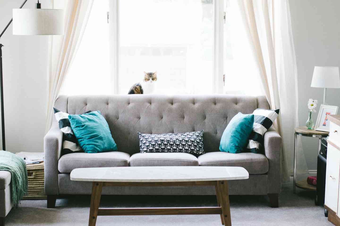 comfortable couch with On Purpose Psyche logo overlay
