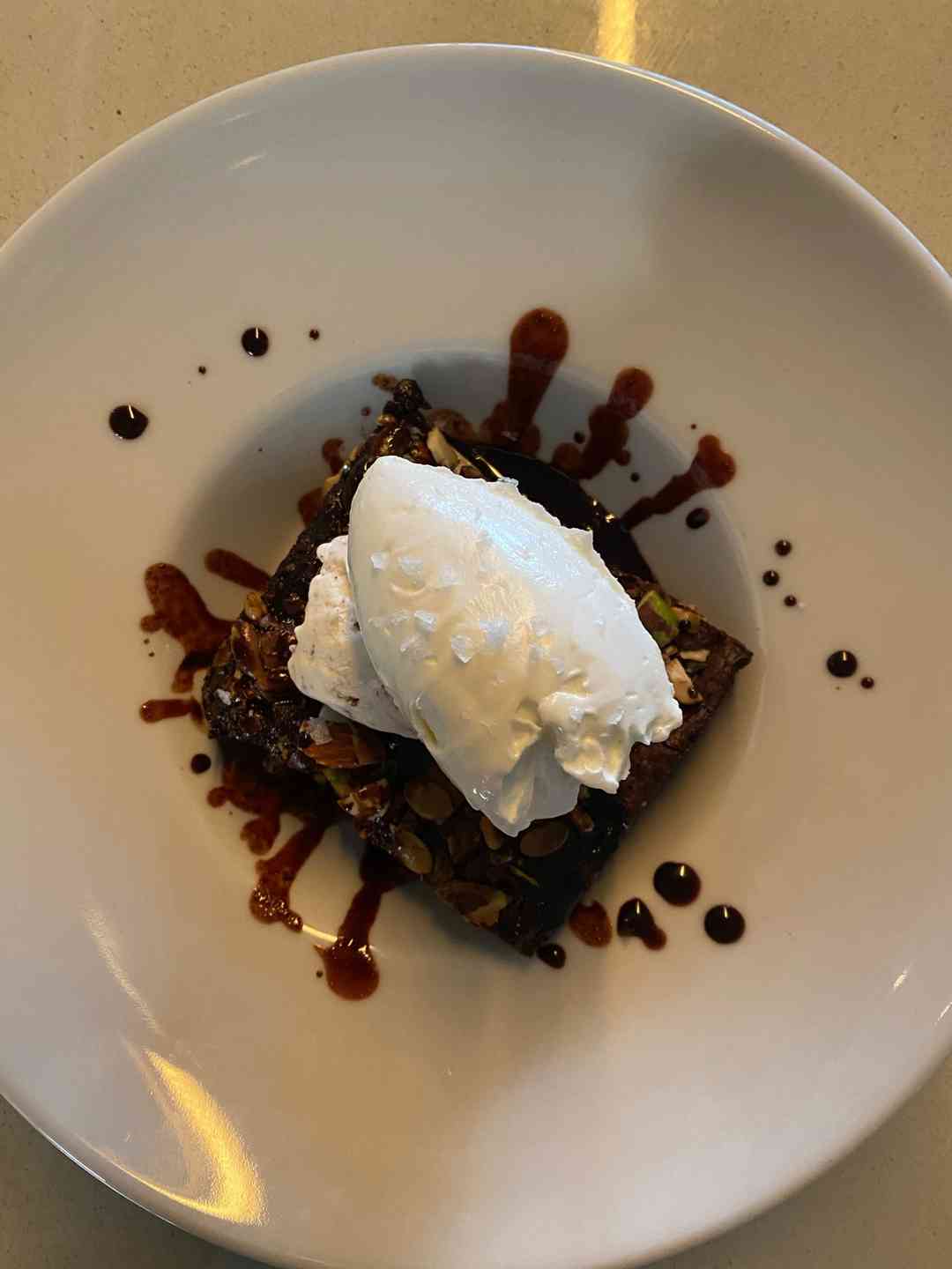 Nutty Hot Fudge Brownie