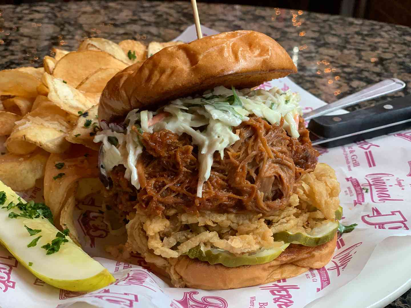 Chino Valley Fire Spicy BBQ Pork Sandwich