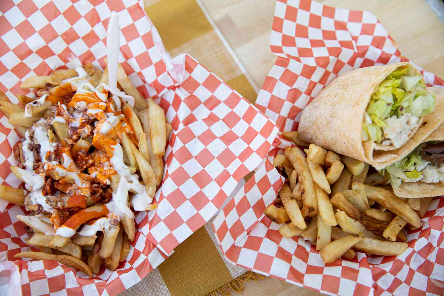 wrap and fries
