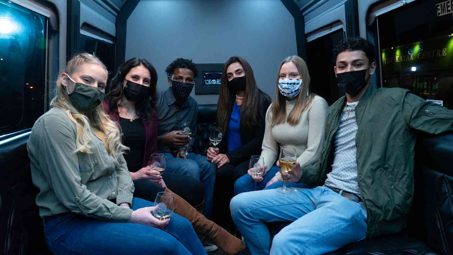 6 people in limo