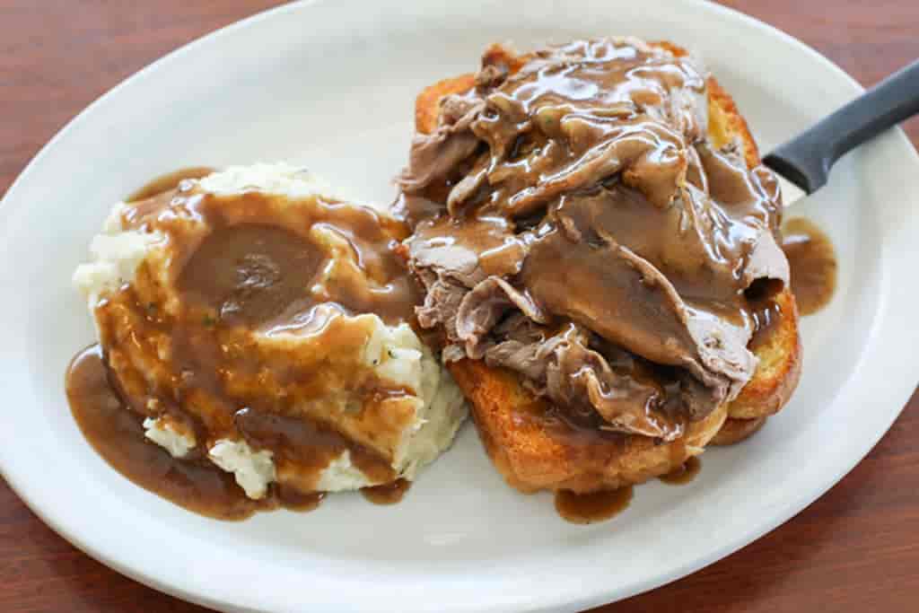 Hot Roast Beef Anytime Meals Corky's Kitchen and Bakery American