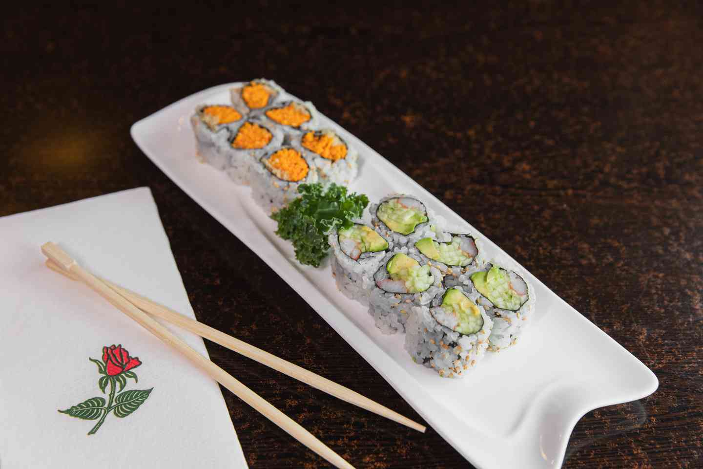 California and spicy crab rolls