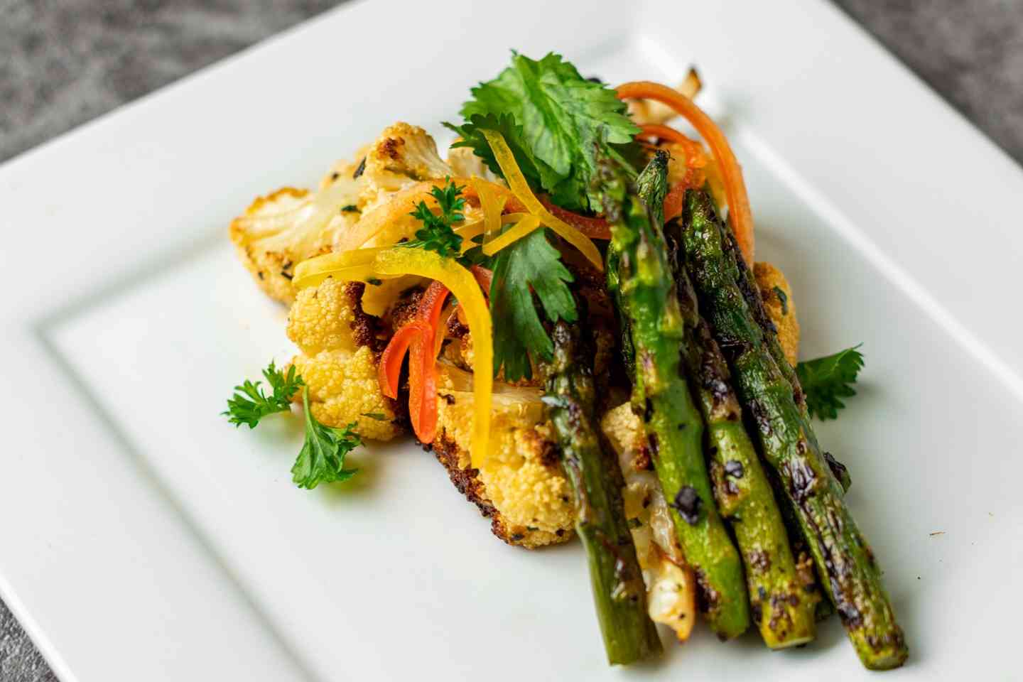 Roasted Asparagus & Cauliflower