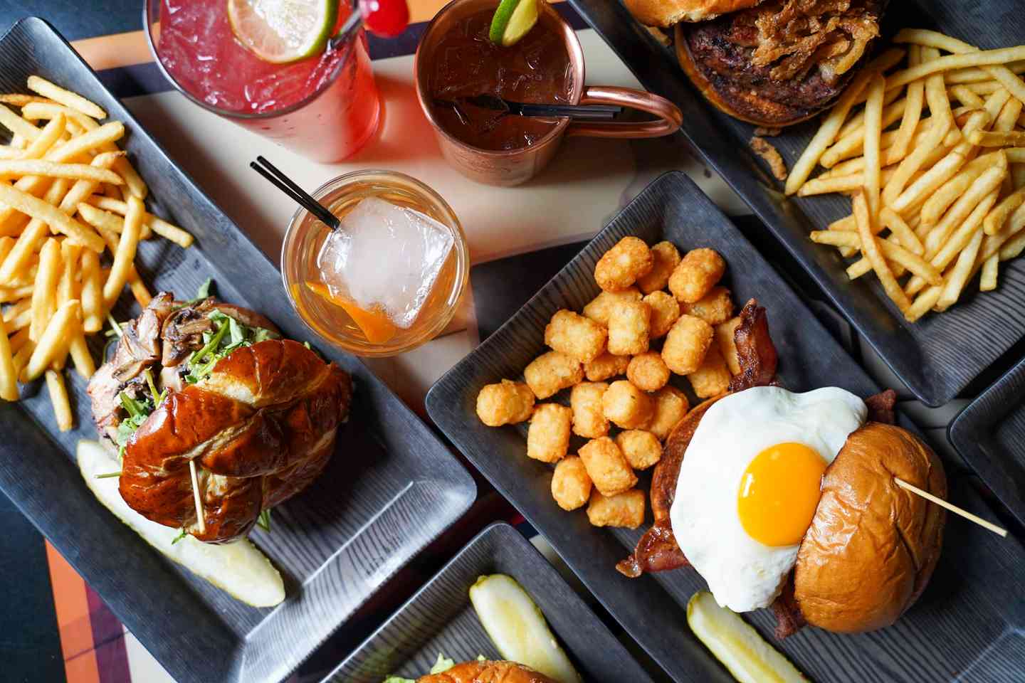 overhead shot of food