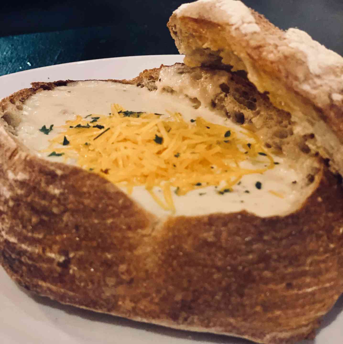 Ham & Bacon Bread Bowl